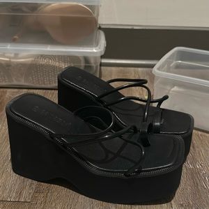 Black platform heels